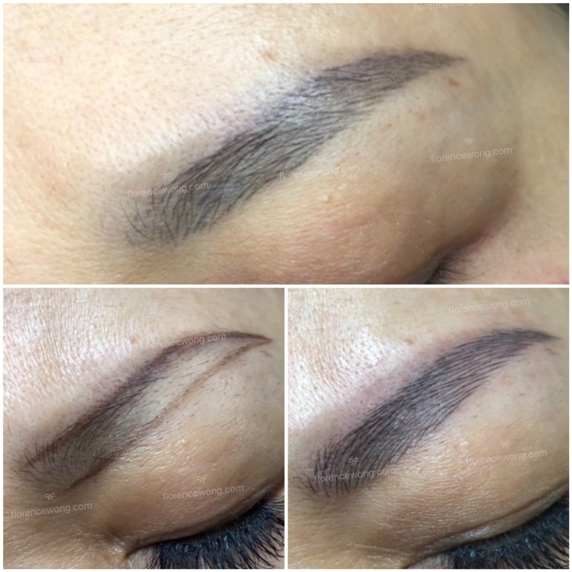 Elegant 3D Brow Microblading Concealed Old Tattooed Brow Florence